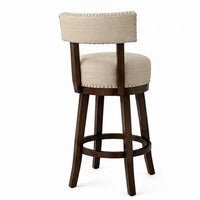 BM131355 Lynsey Contemporary 24"Barstool Withlinen Cushion, Set Of 2