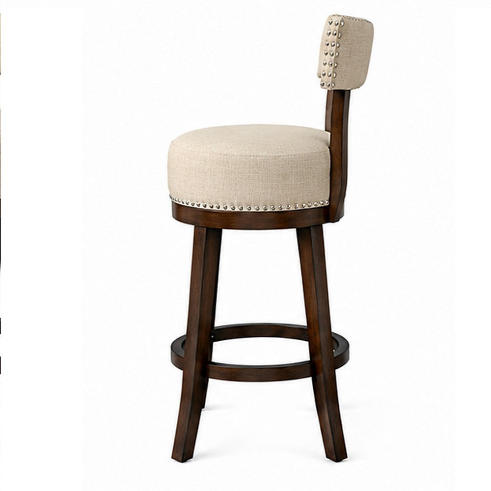 BM131355 Lynsey Contemporary 24"Barstool Withlinen Cushion, Set Of 2