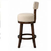 BM131355 Lynsey Contemporary 24"Barstool Withlinen Cushion, Set Of 2