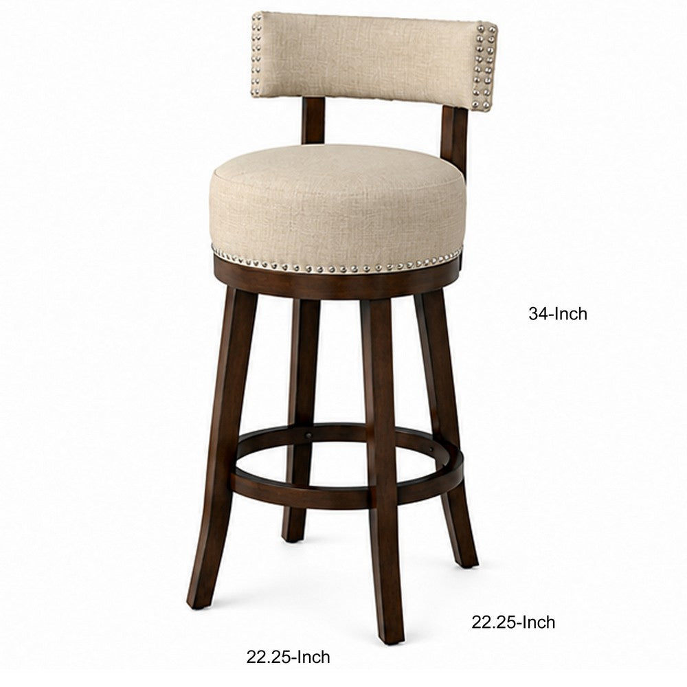 BM131355 Lynsey Contemporary 24"Barstool Withlinen Cushion, Set Of 2