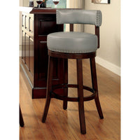 BM131359 Shirley 29" Barstool Withpu Cushion, Gray Finish, Set Of 2