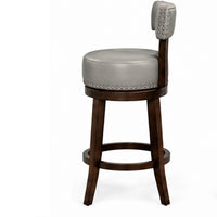 BM131359 Shirley 29" Barstool Withpu Cushion, Gray Finish, Set Of 2