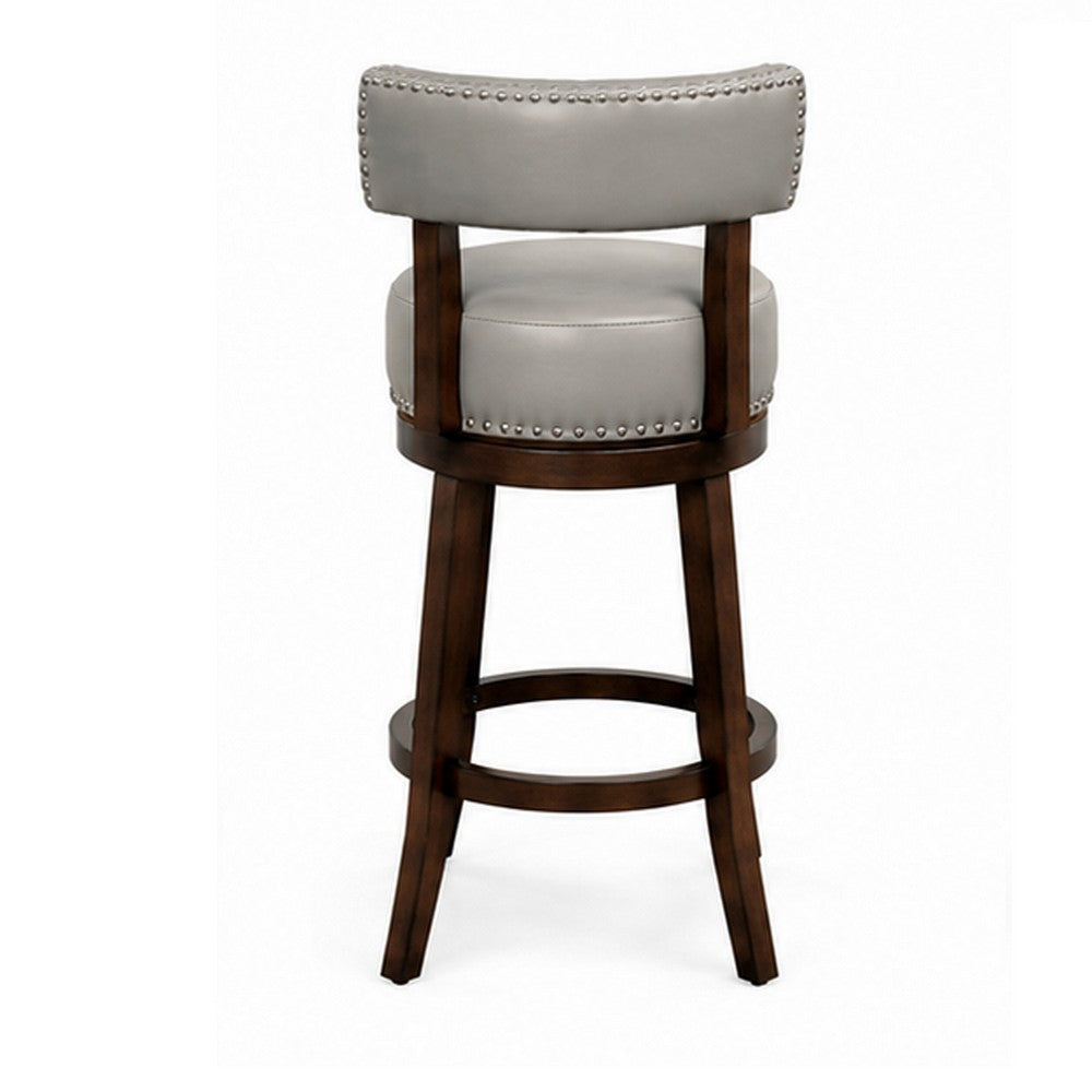BM131359 Shirley 29" Barstool Withpu Cushion, Gray Finish, Set Of 2