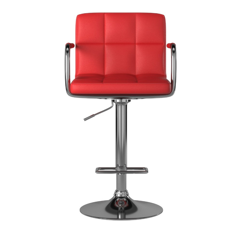 Corfu Contemporary Bar Stool With Arm In Red - BM131409
