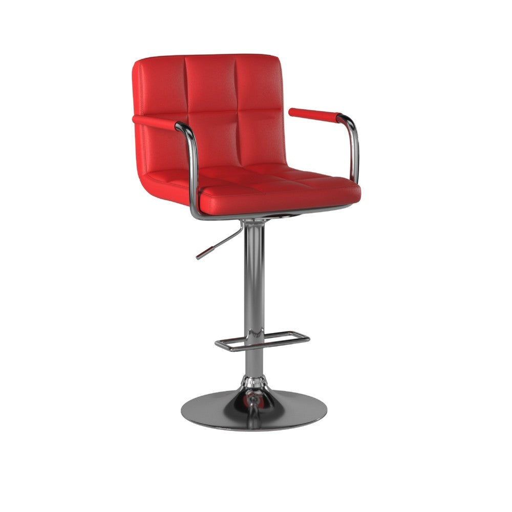 Corfu Contemporary Bar Stool With Arm In Red - BM131409