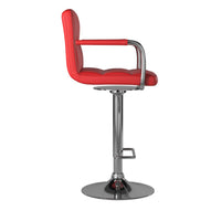 Corfu Contemporary Bar Stool With Arm In Red - BM131409