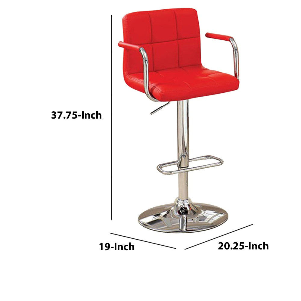 Corfu Contemporary Bar Stool With Arm In Red - BM131409
