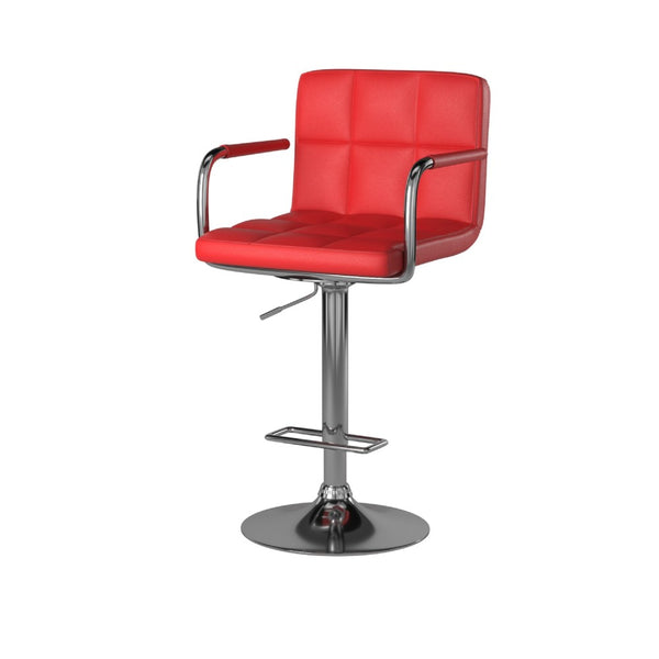 Corfu Contemporary Bar Stool With Arm In Red - BM131409