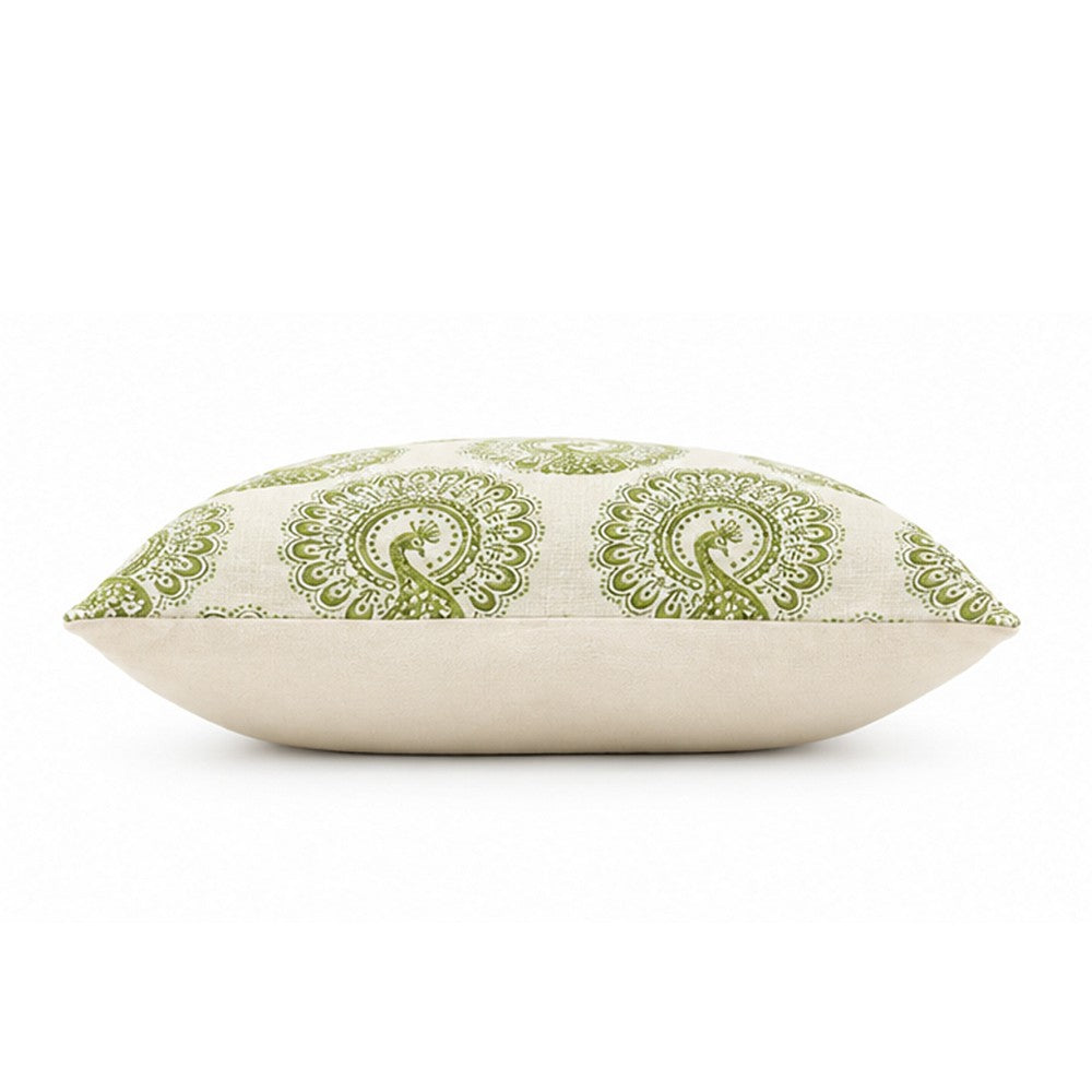 FIFI Contemporary Big Pillow With pattern Fabric, Green Finish, Set of 2 - BM131622