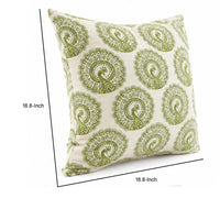 FIFI Contemporary Big Pillow With pattern Fabric, Green Finish, Set of 2 - BM131622