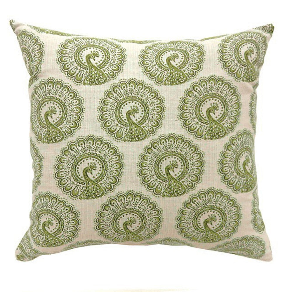 FIFI Contemporary Big Pillow With pattern Fabric, Green Finish, Set of 2 - BM131622