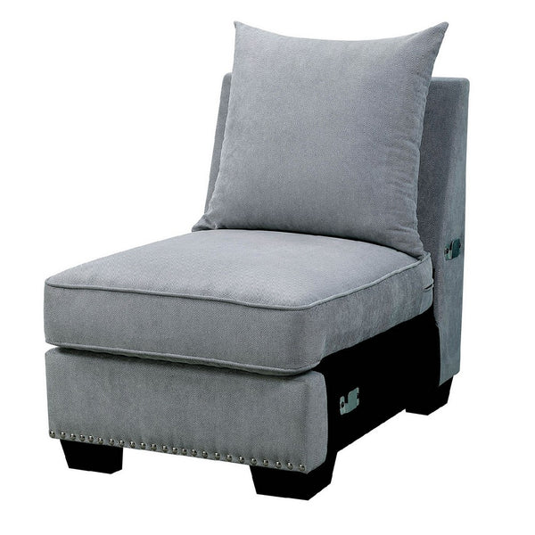 Skyler II Traditional Armless Chair, Gray Finish - FOA-CM6156GY-CH