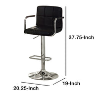 Corfu Contemporary Bar Chair With Arm, Black - BM131809