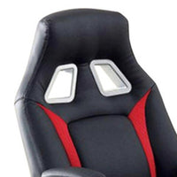 Argon Contemporary Racing Car Office Chair, Black & Red Finish - BM131850