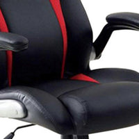 Argon Contemporary Racing Car Office Chair, Black & Red Finish - BM131850
