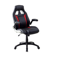 Argon Contemporary Racing Car Office Chair, Black & Red Finish - BM131850