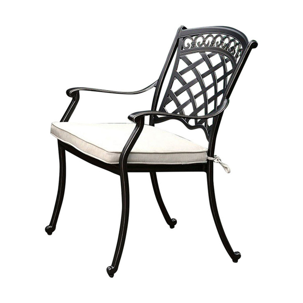CHARISSA Transitional Arm Chair, Pack Of Two, Antique Black - BM131931