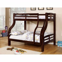 Curved Wood Design Twin/full Bunk Bed, Brown