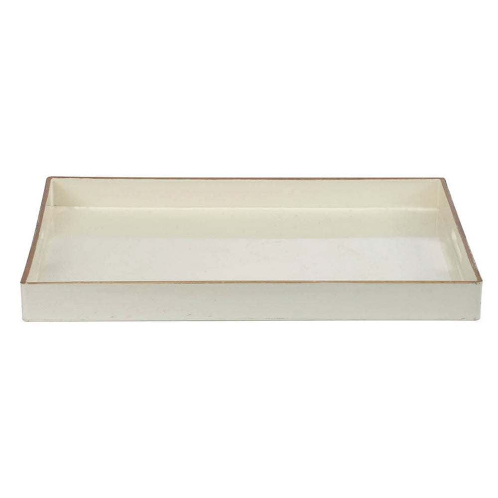 BM145590 Mimosa Rectangle Tray With Cutout Handles, White