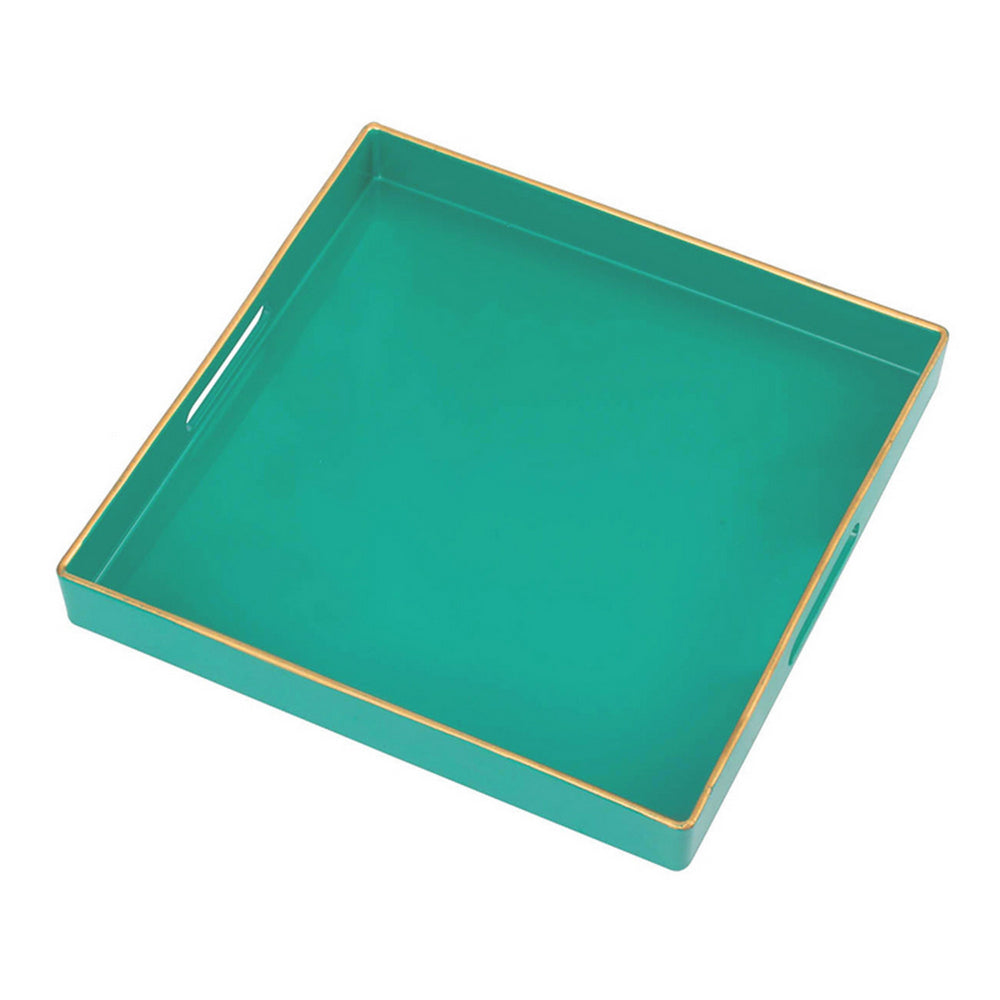 Mimosa Square Tray With Cutout Handles, Green - BM145601