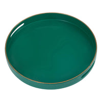 Mimosa Round Tray With Cutout Handles, Green - BM145602