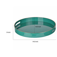 Mimosa Round Tray With Cutout Handles, Green - BM145602