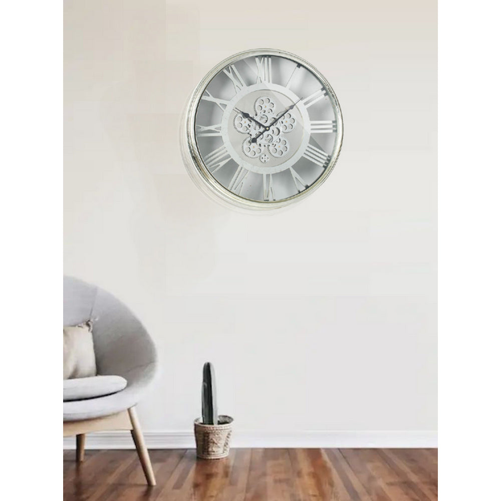 BM145705 Minimalist Sleek Clock, Metallic Gray