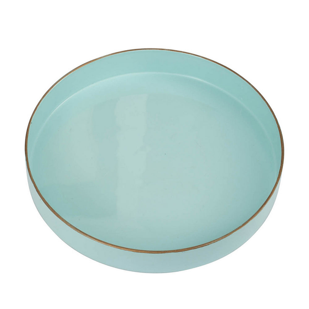 Beautiful Mimosa Round Tray, Powder Blue - BM145835