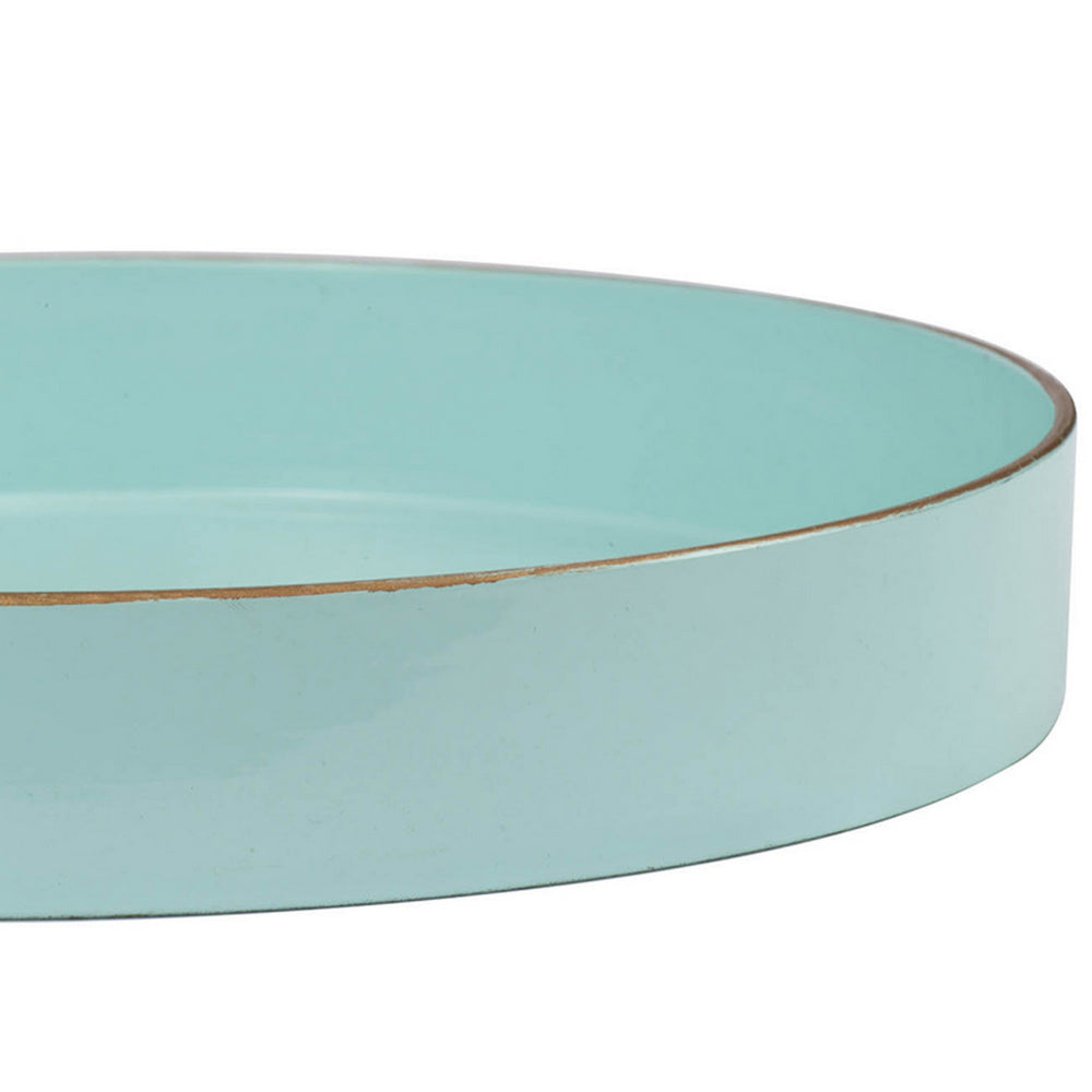 Beautiful Mimosa Round Tray, Powder Blue - BM145835