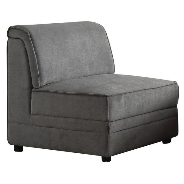 Bois Armless Chair (Reversible), Gray Velvet - AMF-53780