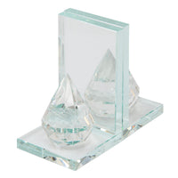 8 Inch Beautiful Natural Crystal Diamond Bookends, Set of 2, Clear - BM153947