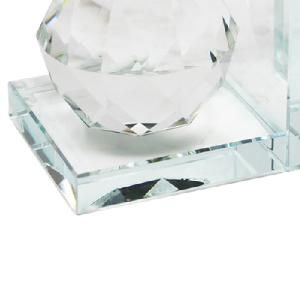 8 Inch Beautiful Natural Crystal Diamond Bookends, Set of 2, Clear - BM153947