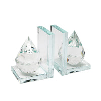 8 Inch Beautiful Natural Crystal Diamond Bookends, Set of 2, Clear - BM153947