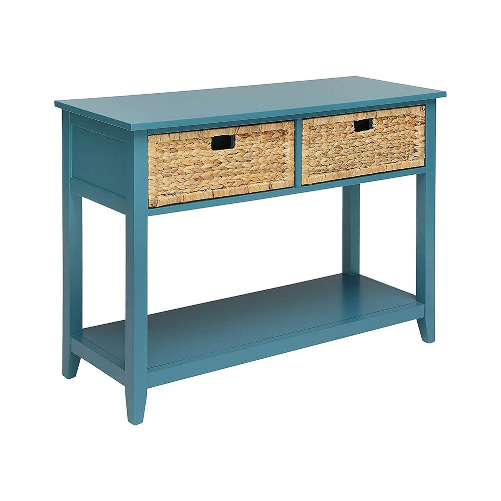 Flavius Console Table with 2 Drawers, Blue - AMF-90266