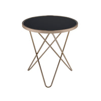 Valora End Table, Black Glass & Champagne - AMF-81832