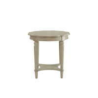 Fordon Round End Table, Scalloped Top, Antique White - BM154599