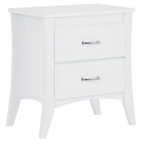 Contemporary Style 2 Drawers Wood  Nightstand By Babb, White - BM154624