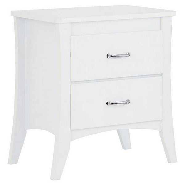 Contemporary Style 2 Drawers Wood  Nightstand By Babb, White - BM154624