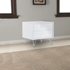 Contemporary 2 Drawers Wood Nightstand, White -BM154628