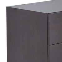 Rectangular Wood & Metal Nightstand By Elms, Brown & Chrome - AMF-97336