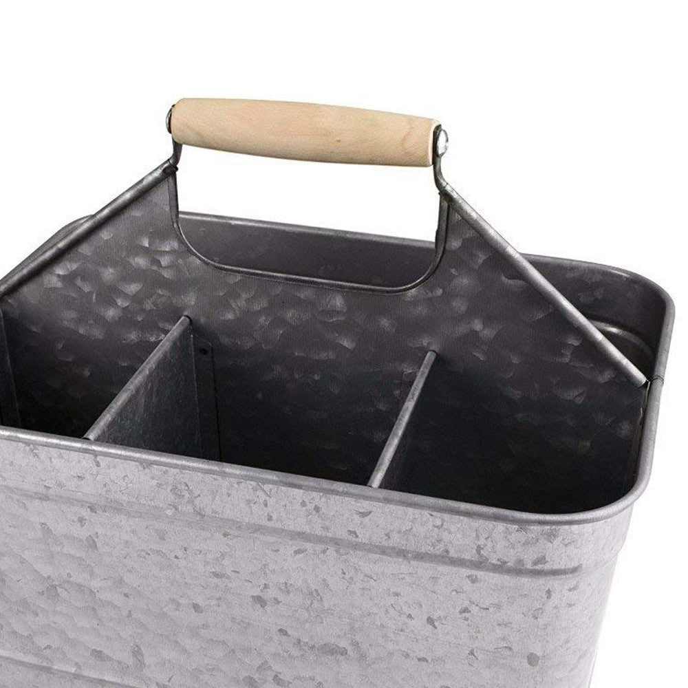 Galvanized Metal Sturdy Carry-All Serveware, Gray - BM154998