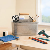 Galvanized Metal Sturdy Carry-All Serveware, Gray - BM154998