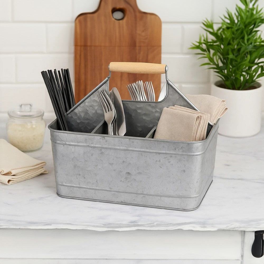 Galvanized Metal Sturdy Carry-All Serveware, Gray - BM154998