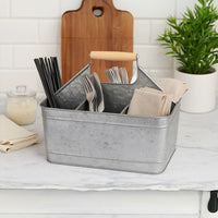 Galvanized Metal Sturdy Carry-All Serveware, Gray - BM154998