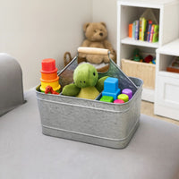 Galvanized Metal Sturdy Carry-All Serveware, Gray - BM154998