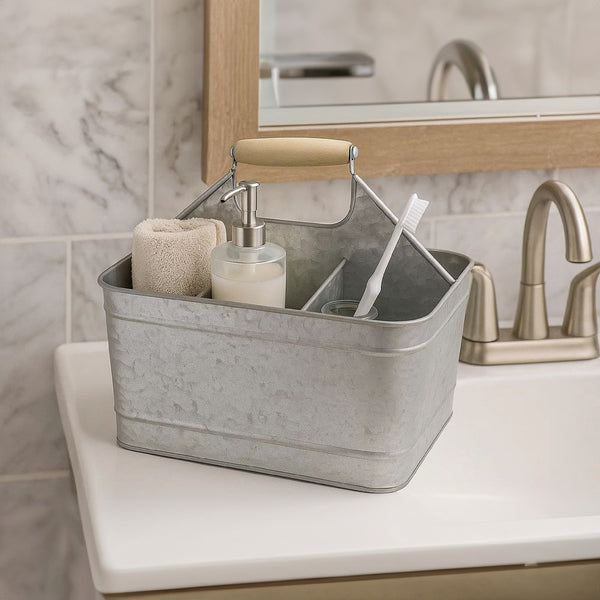 Galvanized Metal Sturdy Carry-All Serveware, Gray - BM154998