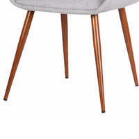 Fabric Mid Century Dining Chair with Split Padded Back, Gray and Brown - BM155654