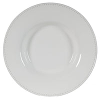 Enticing Round Decorative Porcelain Plate, White - BM155816