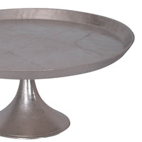 BM155876 Aluminum Round Footed tray, Silver