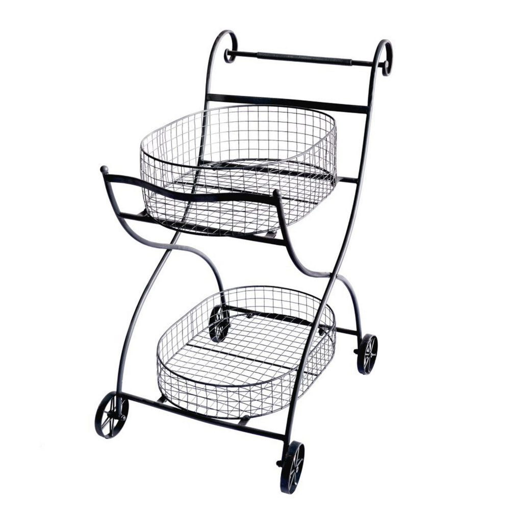 BM155894 Well-designed Metal Utility Cart & Stand, black